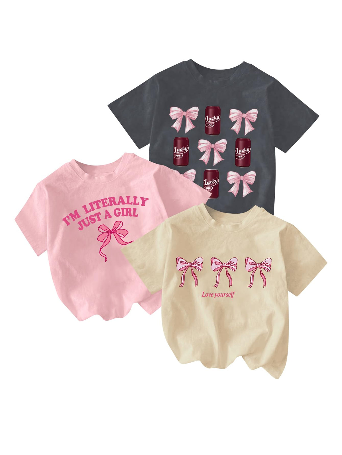 RoseSeek Girl's Graphic Tees Crewneck Summer T Shirt Tops Cute Clothes | Short Sleeve, Regular Fit, Casual, Summer Tops for Girls 10-12/14-16, Tween Girl Clothes