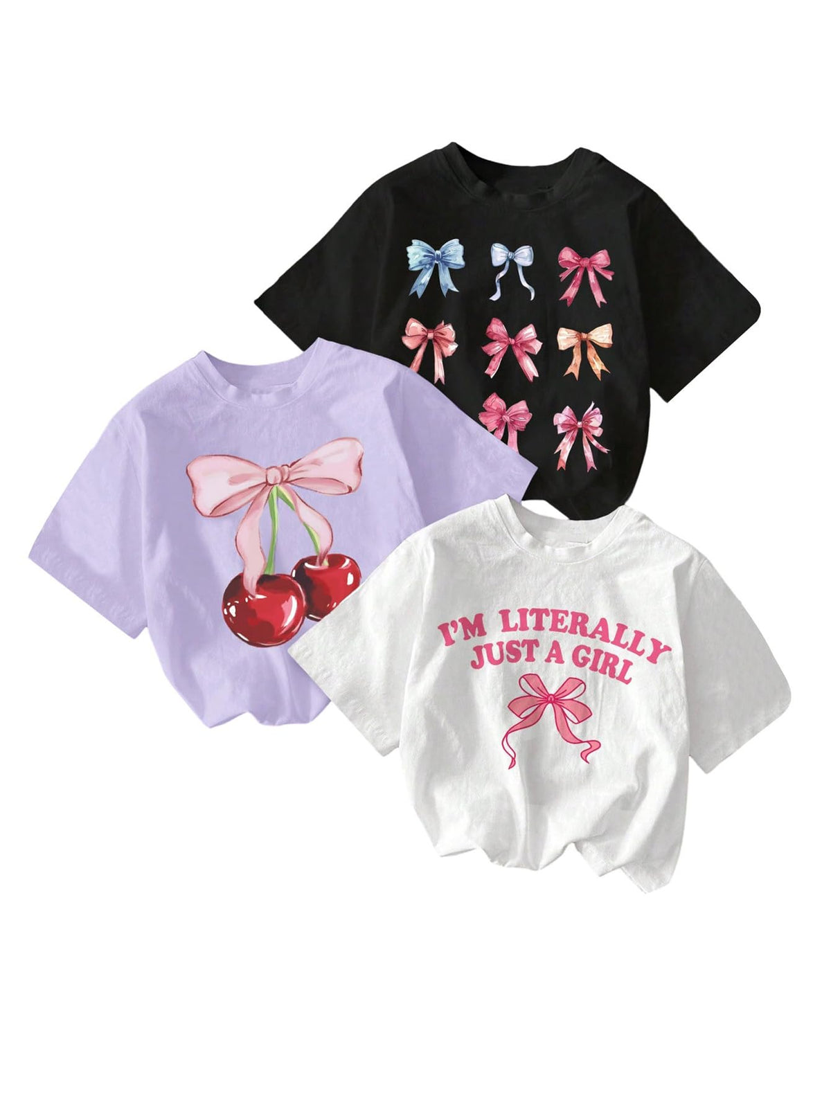 RoseSeek Girl's Graphic Tees Crewneck Summer T Shirt Tops Cute Clothes | Short Sleeve, Regular Fit, Casual, Summer Tops for Girls 10-12/14-16, Tween Girl Clothes