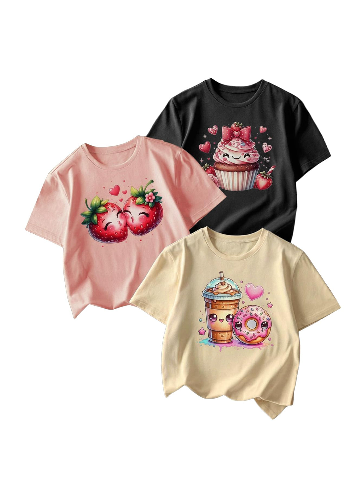 RoseSeek Girl's Graphic Tees Crewneck Summer T Shirt Tops Cute Clothes | Short Sleeve, Regular Fit, Casual, Summer Tops for Girls 10-12/14-16, Tween Girl Clothes