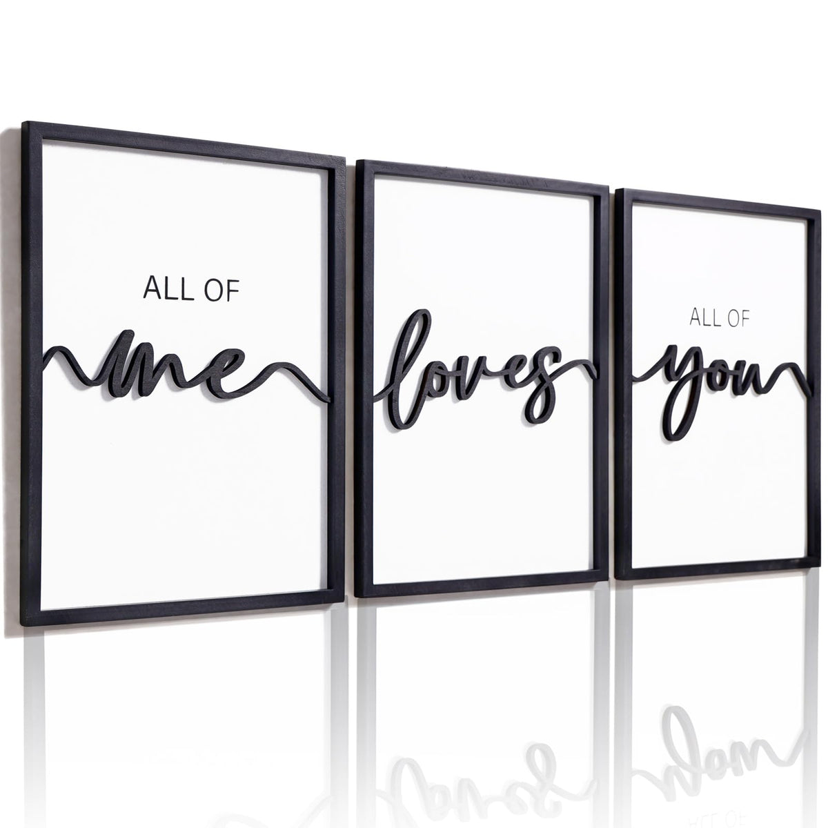 3D Wood Give it to God and Go to Sleep Signs 36x16”, Above Bed Wall Decors, Black And White 3D Bedroom Wall Art (12x16 inches, Set of 3, Framed)