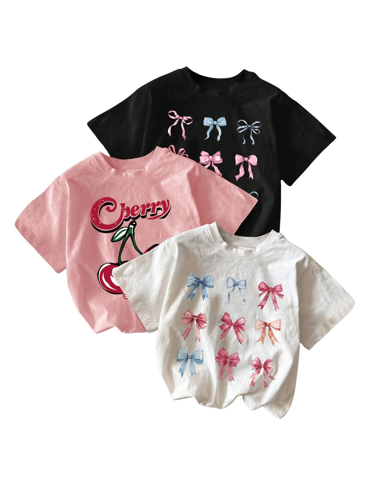 RoseSeek Girl's Graphic Tees Crewneck Summer T Shirt Tops Cute Clothes | Short Sleeve, Regular Fit, Casual, Summer Tops for Girls 10-12/14-16, Tween Girl Clothes