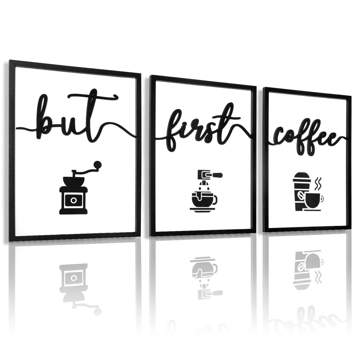 3D Wood Give it to God and Go to Sleep Signs 36x16”, Above Bed Wall Decors, Black And White 3D Bedroom Wall Art (12x16 inches, Set of 3, Framed)