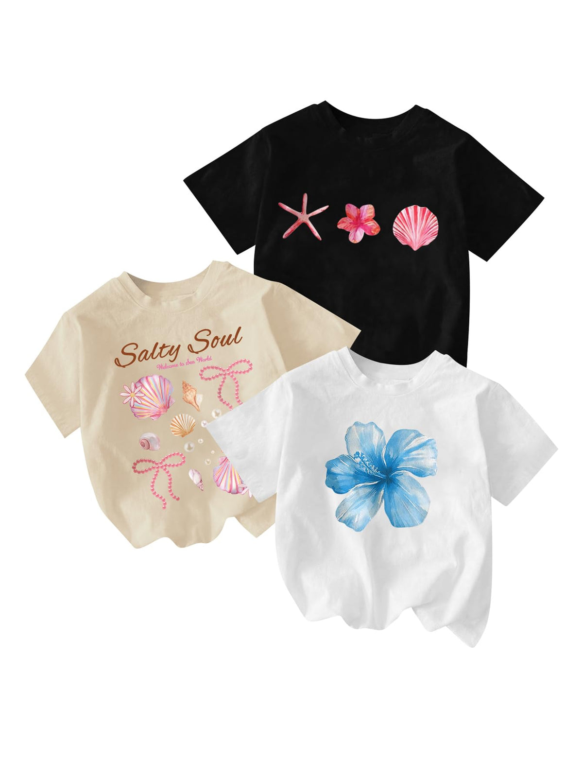 RoseSeek Girl's Graphic Tees Crewneck Summer T Shirt Tops Cute Clothes | Short Sleeve, Regular Fit, Casual, Summer Tops for Girls 10-12/14-16, Tween Girl Clothes