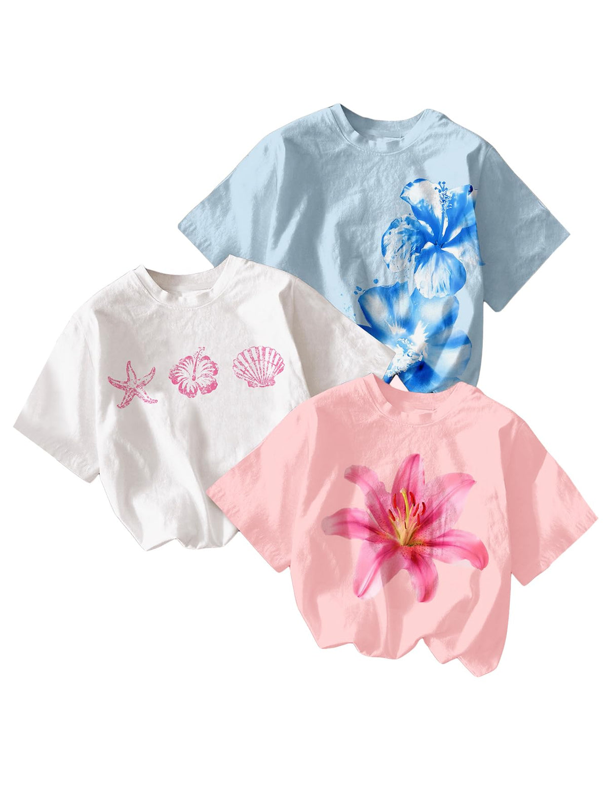 RoseSeek Girl's Graphic Tees Crewneck Summer T Shirt Tops Cute Clothes | Short Sleeve, Regular Fit, Casual, Summer Tops for Girls 10-12/14-16, Tween Girl Clothes