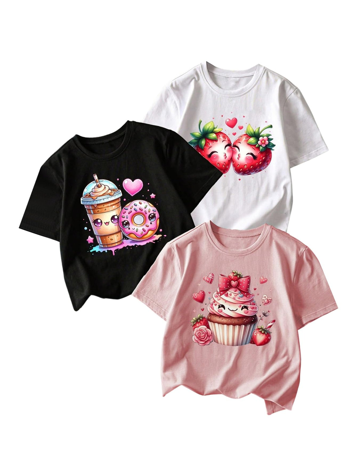 RoseSeek Girl's Graphic Tees Crewneck Summer T Shirt Tops Cute Clothes | Short Sleeve, Regular Fit, Casual, Summer Tops for Girls 10-12/14-16, Tween Girl Clothes