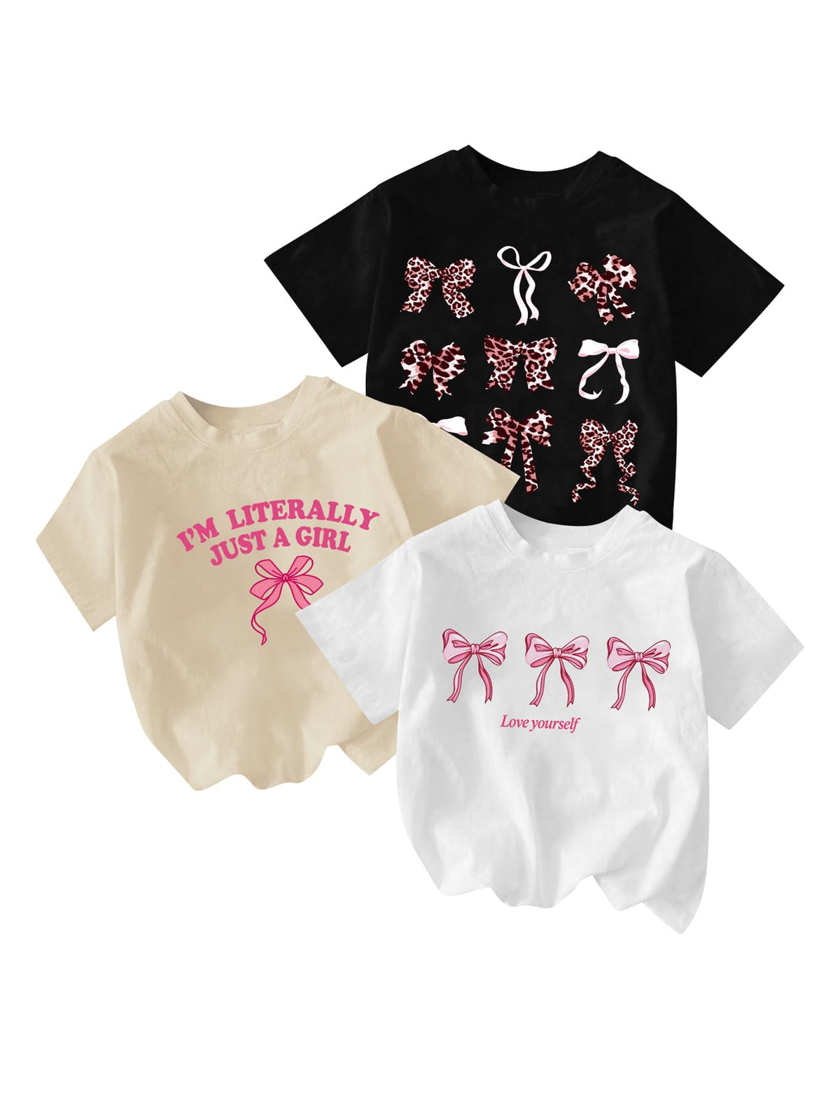 RoseSeek Girl's Graphic Tees Crewneck Summer T Shirt Tops Cute Clothes | Short Sleeve, Regular Fit, Casual, Summer Tops for Girls 10-12/14-16, Tween Girl Clothes