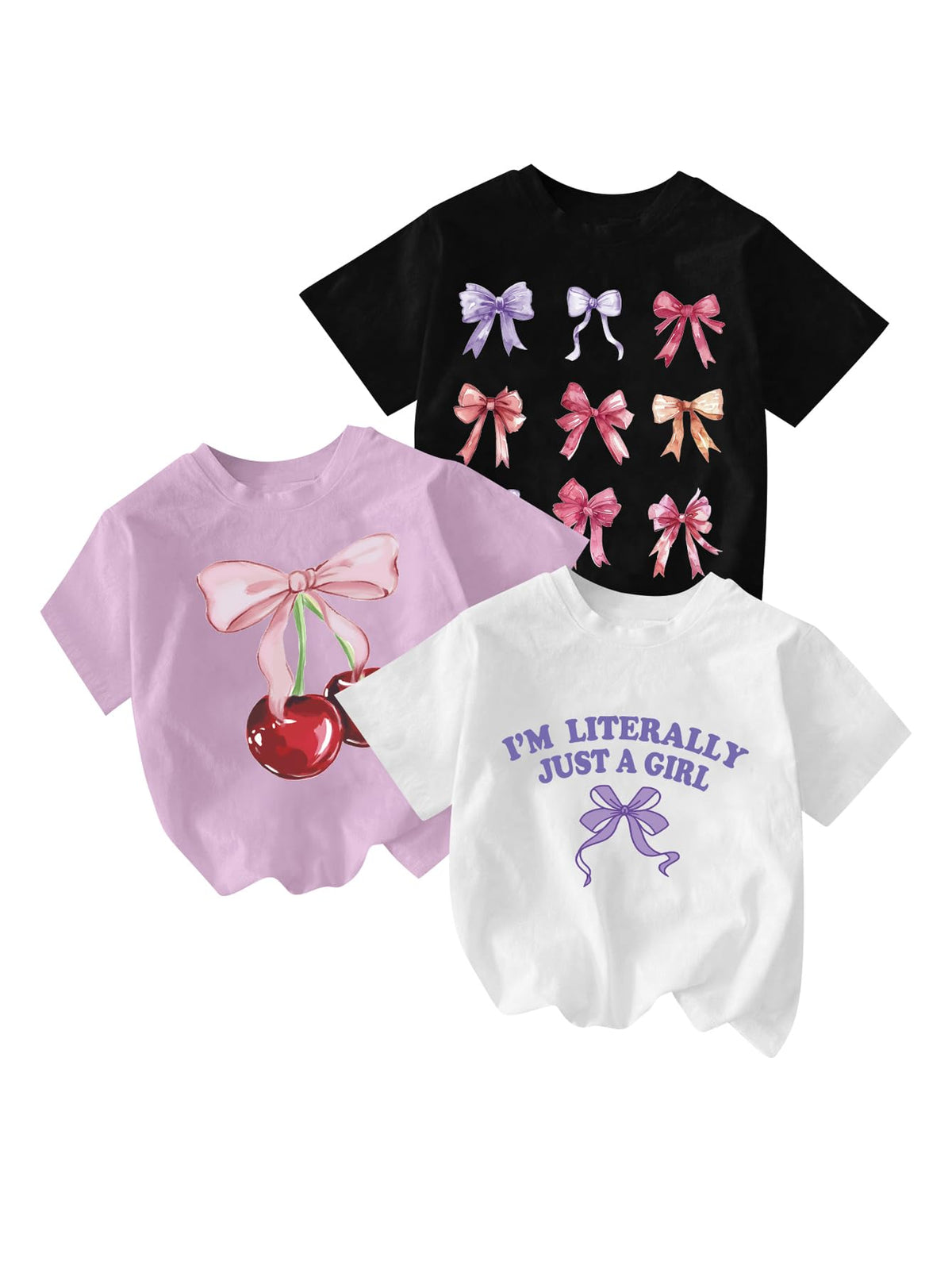 RoseSeek Girl's Graphic Tees Crewneck Summer T Shirt Tops Cute Clothes | Short Sleeve, Regular Fit, Casual, Summer Tops for Girls 10-12/14-16, Tween Girl Clothes