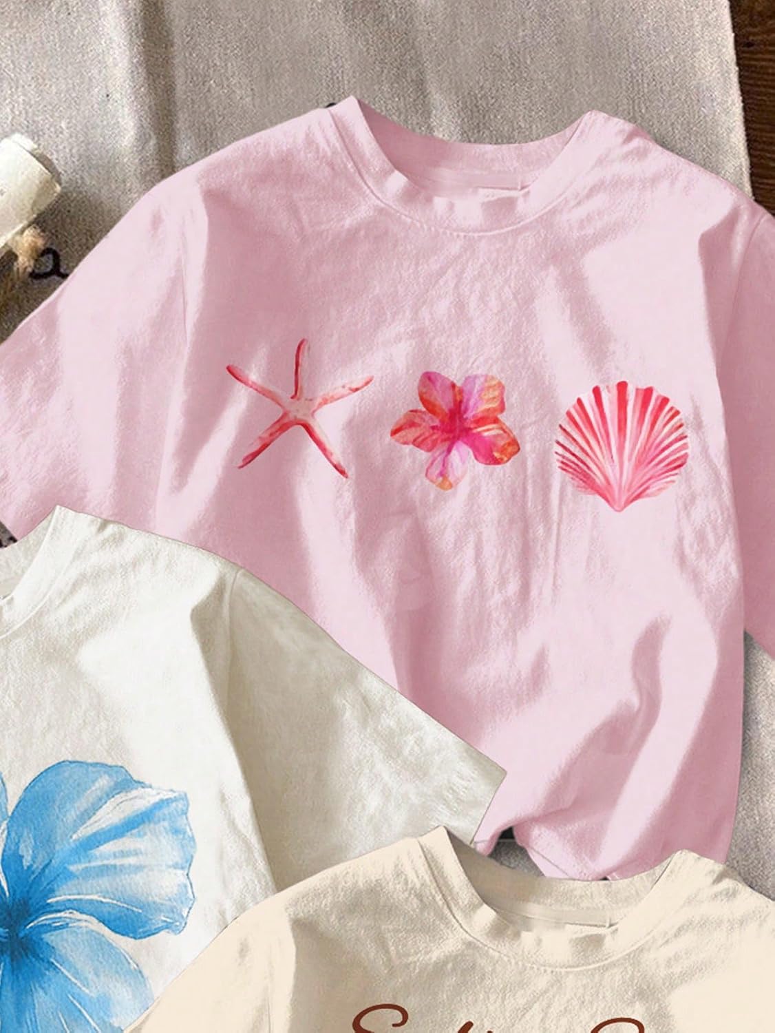 RoseSeek Girl's Graphic Tees Crewneck Summer T Shirt Tops Cute Clothes | Short Sleeve, Regular Fit, Casual, Summer Tops for Girls 10-12/14-16, Tween Girl Clothes