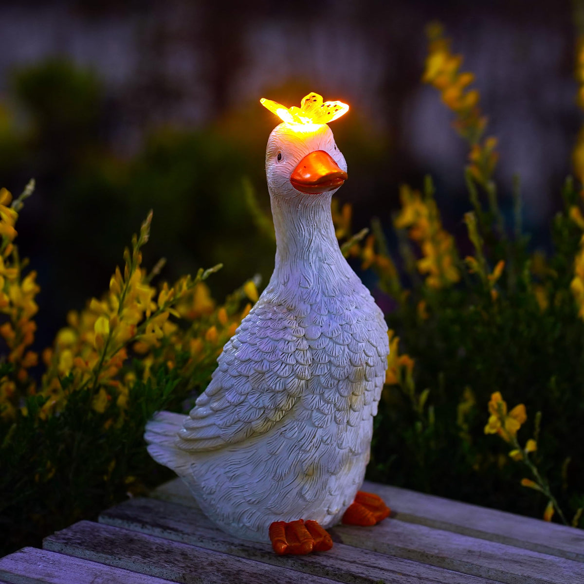 Goodeco Dog Statue with Solar Butterfly Garden Decor | Ideal gifts for mom, dad or birthdays, beautifully crafted outdoor decorations to wow your guests